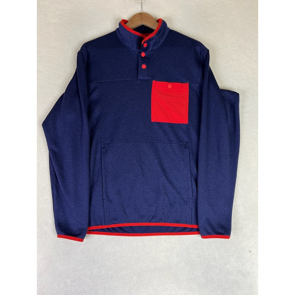 Duluth‎ Trading River Falls Snap T Mock Pullover Mens Medium Blue Relaxed Fit